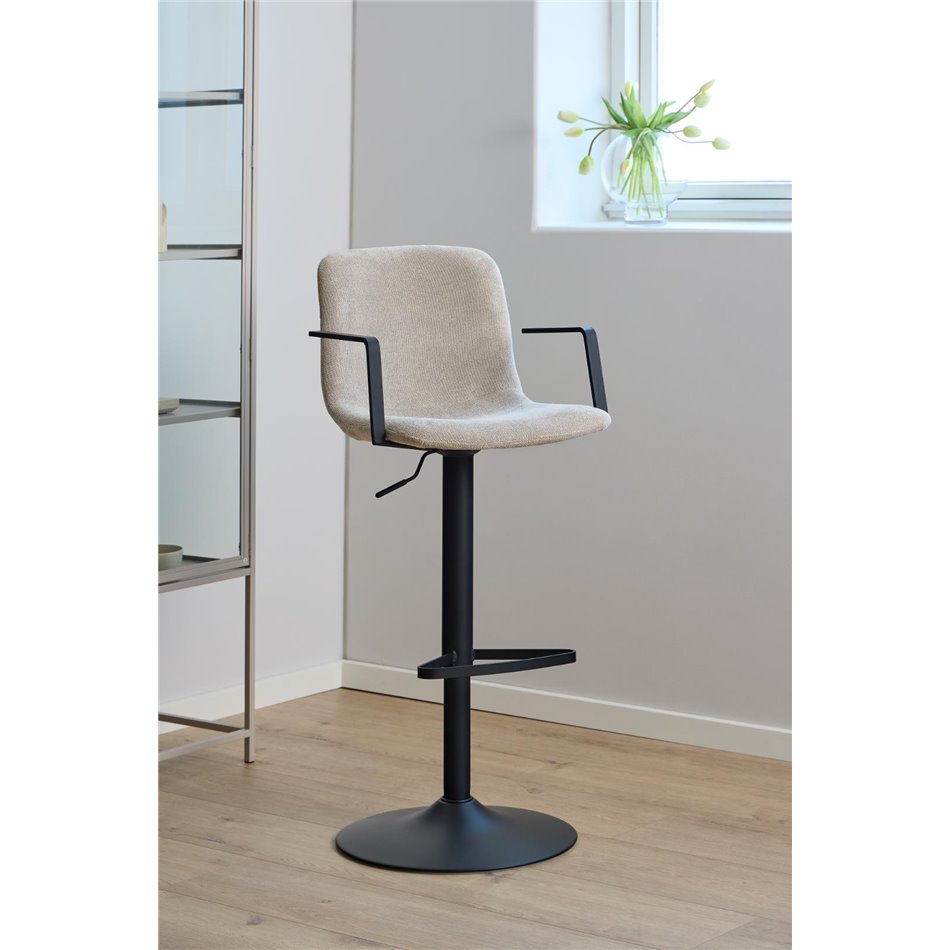 Bar chair Ablok, set of 2 pcs, beige, H114x50x53cm, seat height 63-84cm