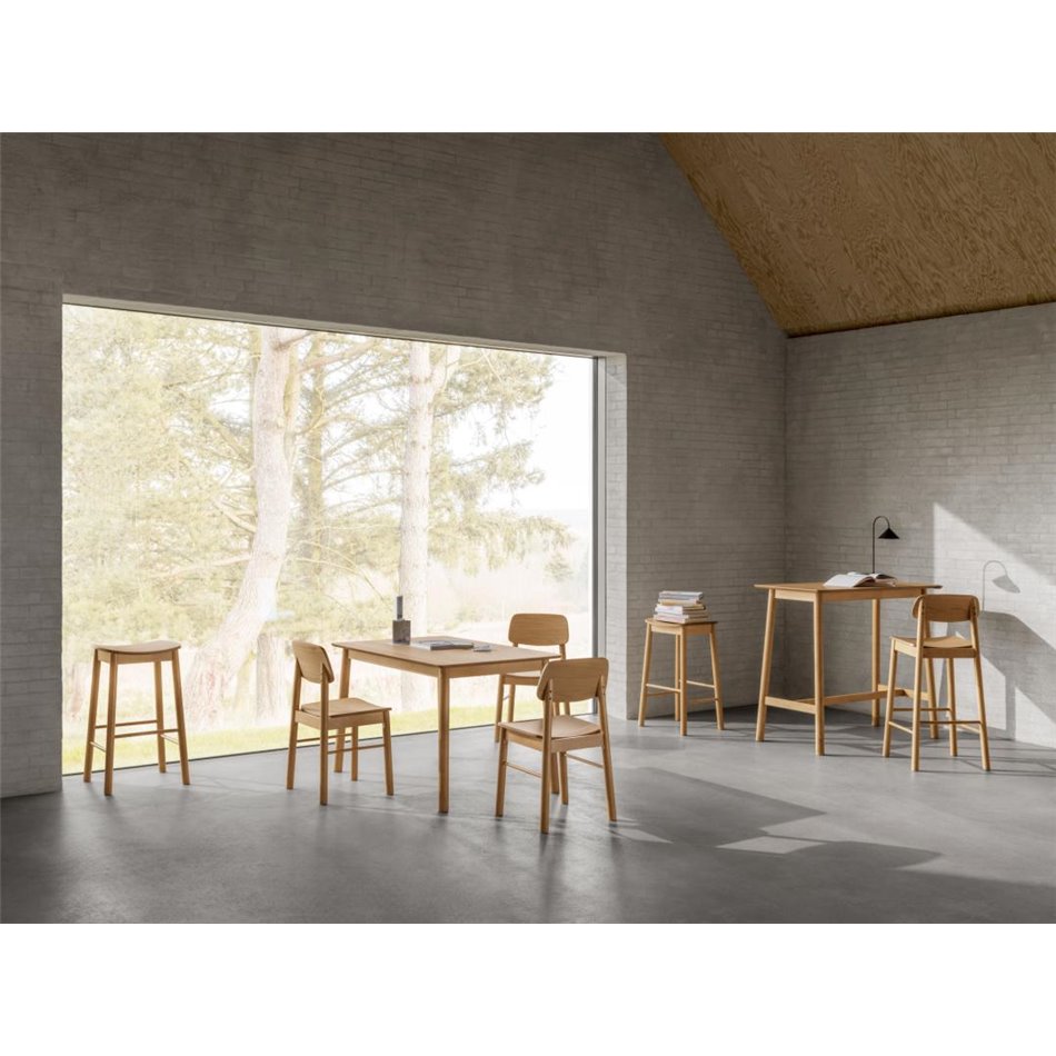 Bar chair Arlov, set of 2 pcs, natural color, H105x43.5x46.5cm, seat height 74cm