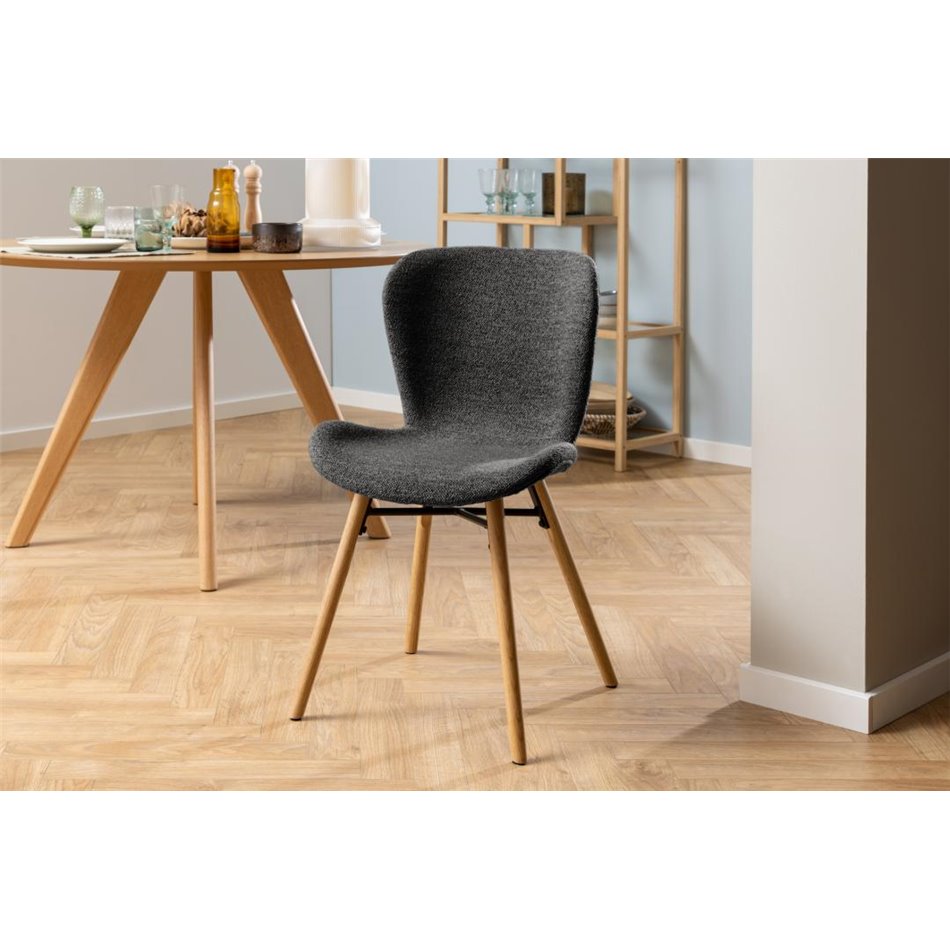 Dining chair Atilde, set of 2 pcs, grey, H82.5x47x53cm, seat height 46.5cm