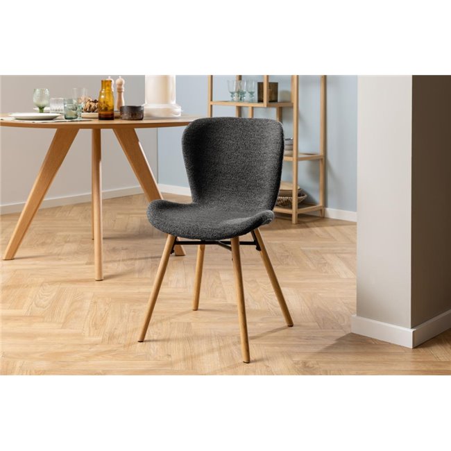 Dining chair Atilde, set of 2 pcs, grey, H82.5x47x53cm, seat height 46.5cm