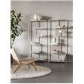 Bookcase Seaford, light grey/beige, H185x77x35cm 