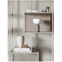 Bookcase Seaford, light grey/beige, H185x77x35cm 