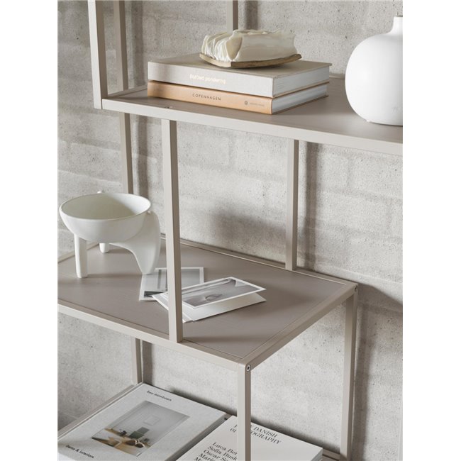 Bookcase Seaford, light grey/beige, H185x77x35cm 