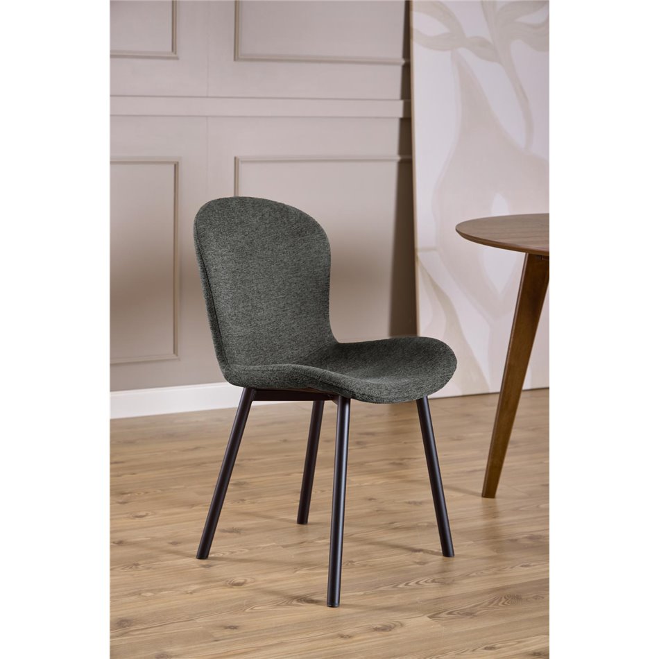 Dining chair Asra, set of 2 pcs, dark grey, H86x50x58cm, seat height 47cm