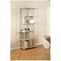 Bookcase Seaford, light grey/beige, H185x77x35cm 