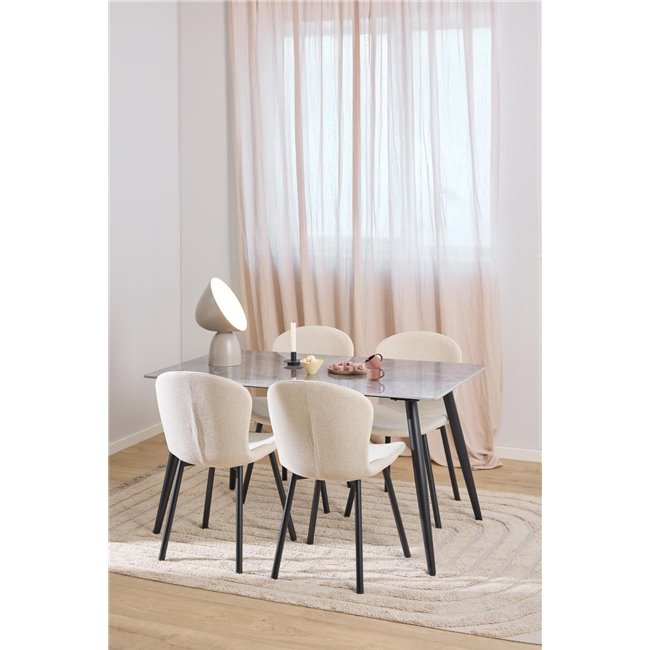 Обеденный стул Asra, комплект из 2шт., бежевый, H86x50x58см, высота сиденья 47см