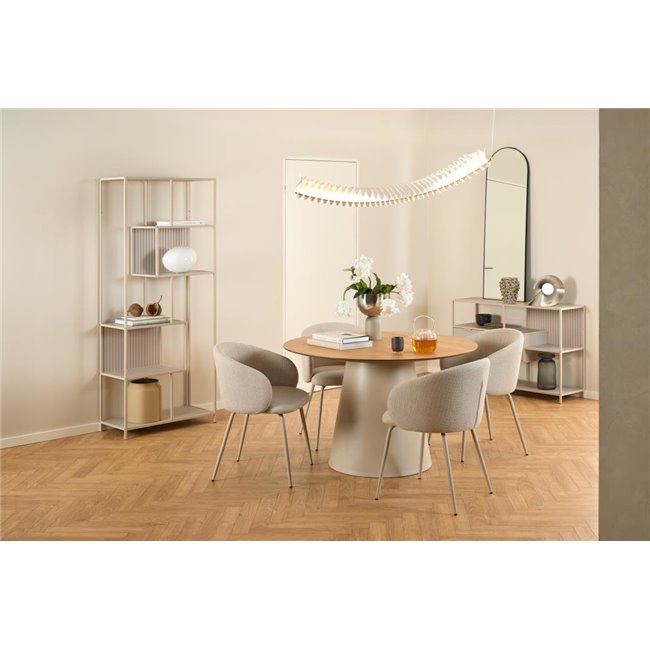 Bookcase Seaford, light grey/beige, H185x77x35cm 