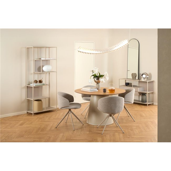 Bookcase Seaford, light grey/beige, H185x77x35cm 