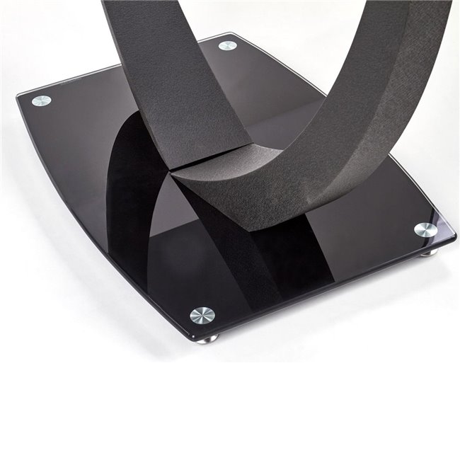 Обеденный стол Hanto, черный, стекло/сталь, 140x80cm H75cm