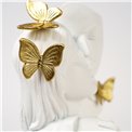 Deco figurine Love, white/gold color, H21.5x15x13.5cm