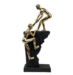 Deco figurine Tree rock-climber, black/gold color, H37x16x13cm