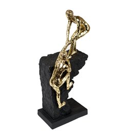 Dekoratiivne kuju Tree rock-climber, must/kuldne värv, H37x16x13cm