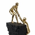 Deco figurine Tree rock-climber, black/gold color, H37x16x13cm