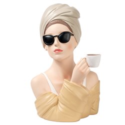 Deco figurine Mery with coffee, H29x20x18.5cm