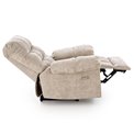 Electric recliner Hamore, beige, polyester/metal/wood, H86-100x105x100-168cm, seat height 50-55cm