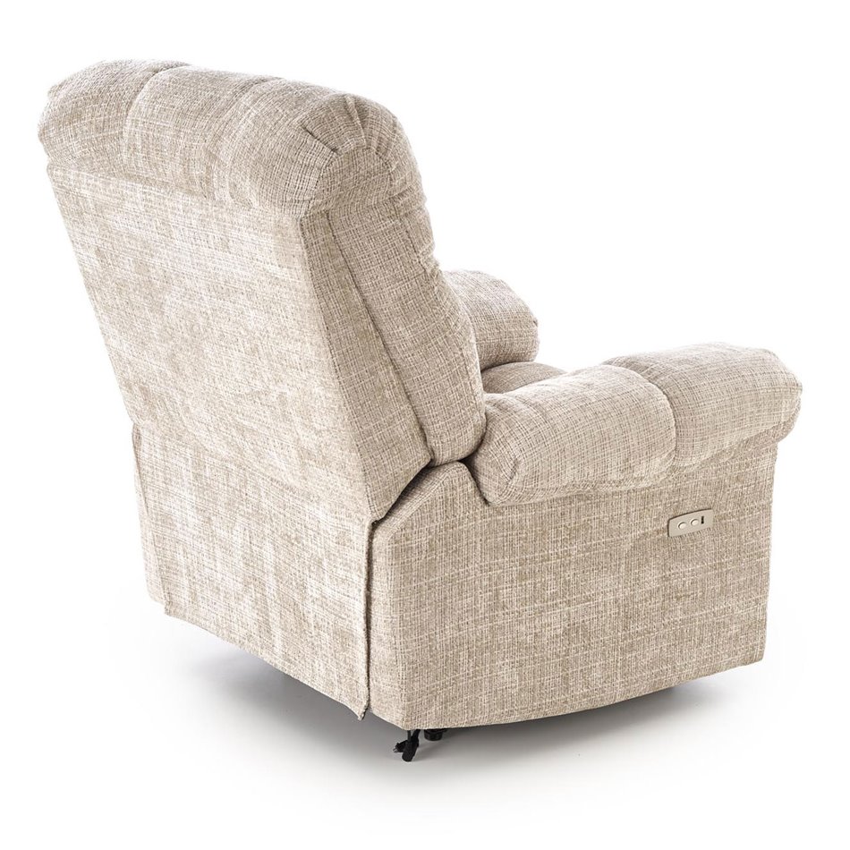 Electric recliner Hamore, beige, polyester/metal/wood, H86-100x105x100-168cm, seat height 50-55cm