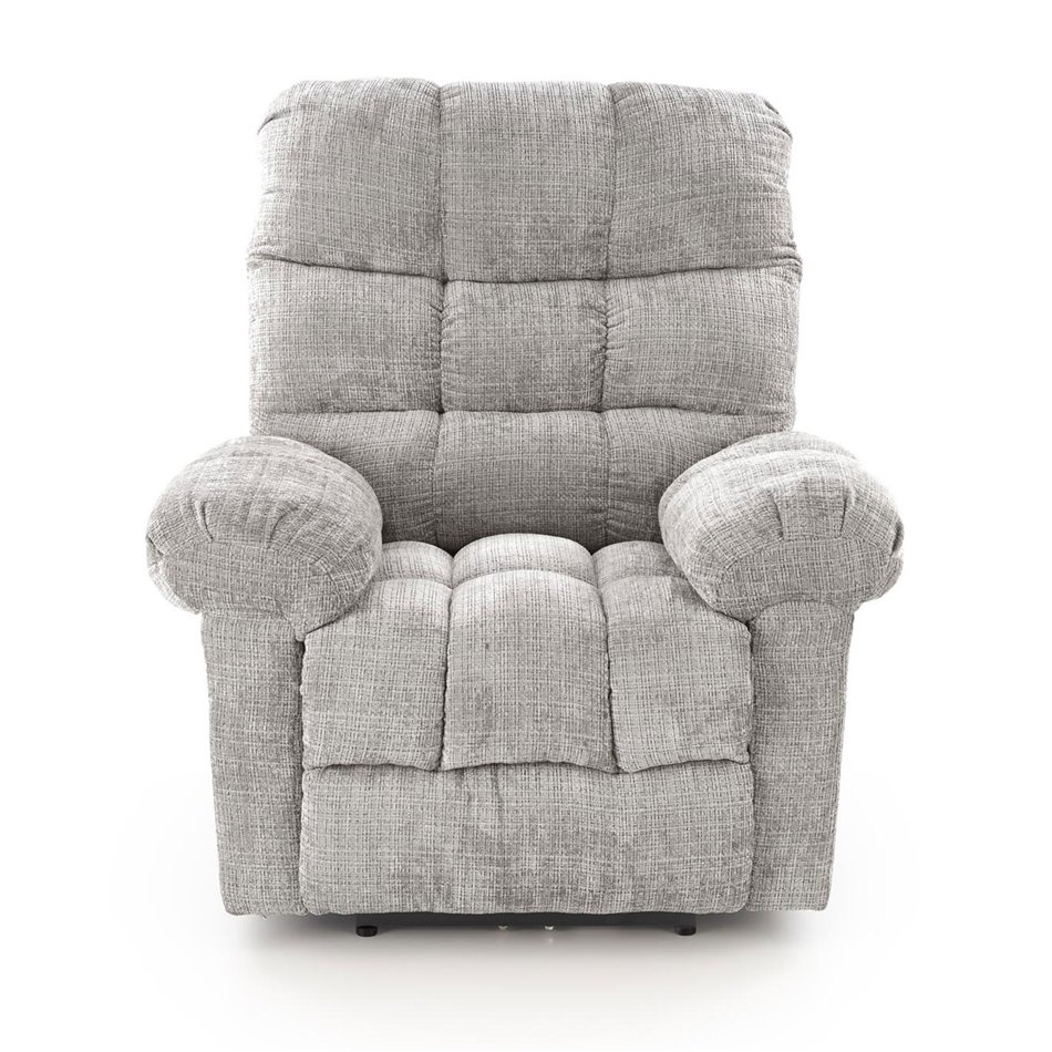 Electric recliner Hamore, grey, polyester/metal/wood, H86-100x105x100-168cm, seat height 50-55cm