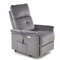 Electric recliner with massage function Hemiro, grey, H108-90x80x90-160cm, seat height 51-52cm