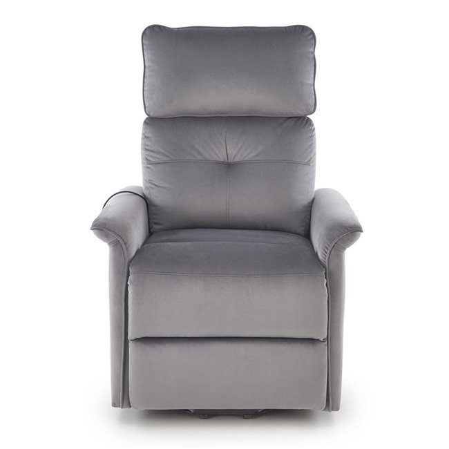 Electric recliner with massage function Hemiro, grey, H108-90x80x90-160cm, seat height 51-52cm