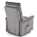 Electric recliner with massage function Hemiro, grey, H108-90x80x90-160cm, seat height 51-52cm