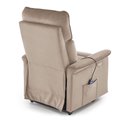Electric recliner with massage function Hemiro, beige, H108-90x80x90-160cm, seat height 51-52cm