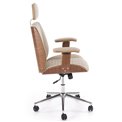 Office chair Himber, walnut/beige color, eco leather, H114-122x72x68cm, seat height 46-54cm