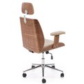 Office chair Himber, walnut/beige color, eco leather, H114-122x72x68cm, seat height 46-54cm