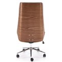 Office chair Hebstero, walnut/black color, eco leather, H114-122x65x60cm, seat height 46-54cm