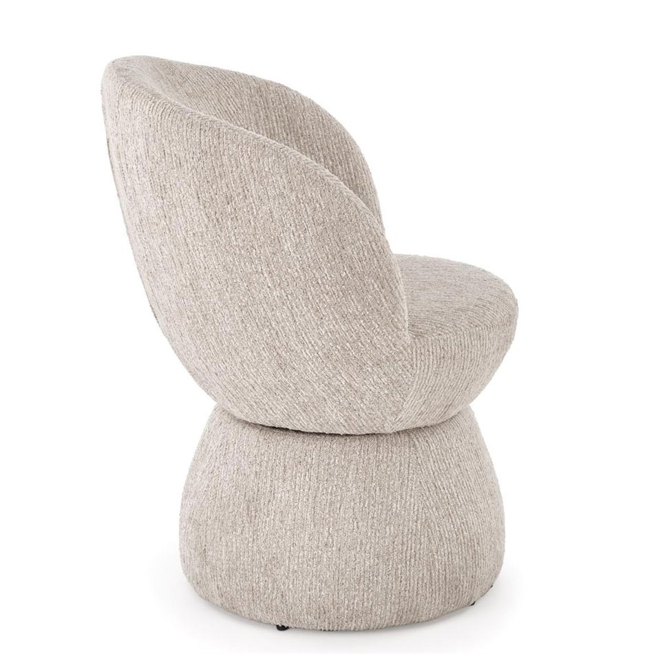 Armchair Hamen K581, swivelling, beige, steel/polyester, H82x63x62cm, seat height 48cm