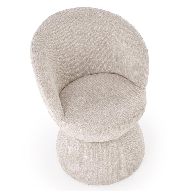Armchair Hamen K581, swivelling, beige, steel/polyester, H82x63x62cm, seat height 48cm