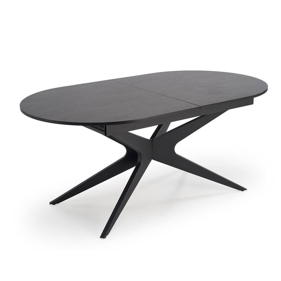 Pikendatav söögilaud Handro, must, MDF/teras, 180-240x100cm H76cm 
