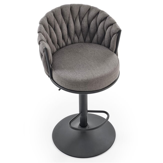 Baaritool Havigen H125, hall/must, teras/polüester, H90-105cm 54x53cm 