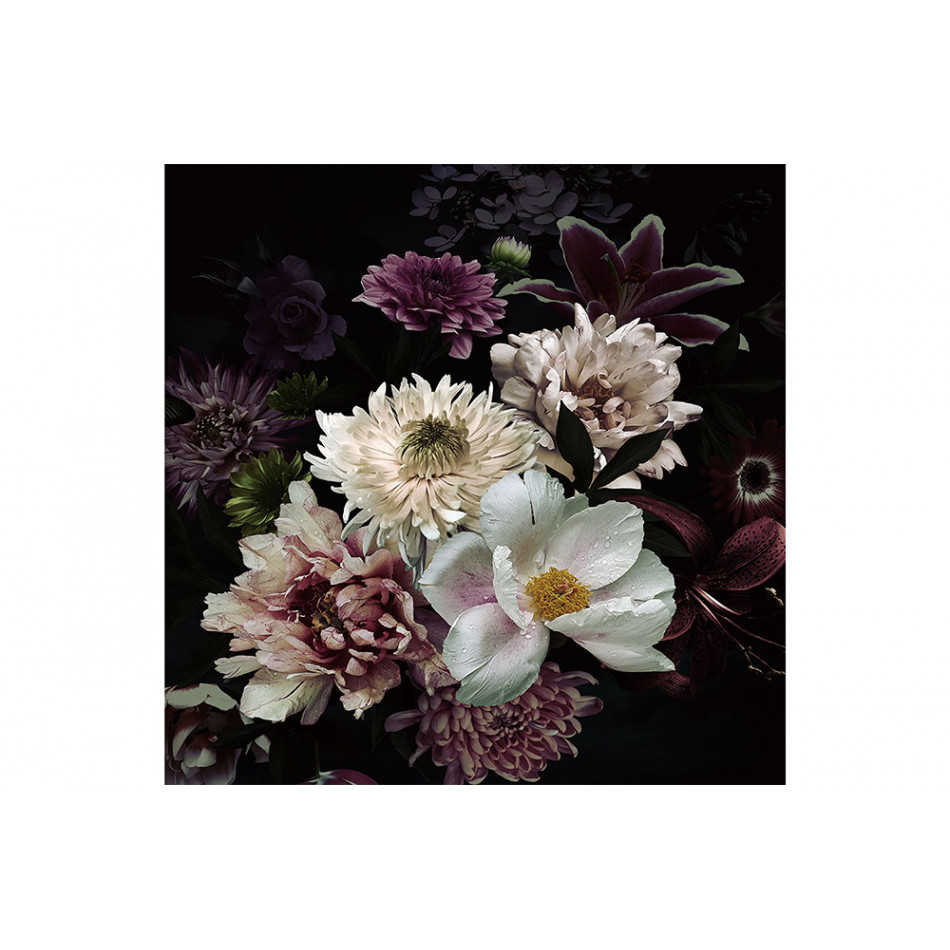Klaasist pilt Flowers, 100x100cm 