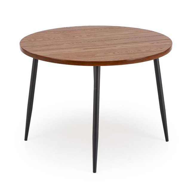 Обеденный стол Harry, цвета грецкого ореха/черный, сталь/меламин/МДФ, D105см, H75см 