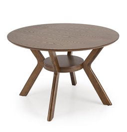 Dining table Hupero, walnut color, MDF, D120cm, H76cm 