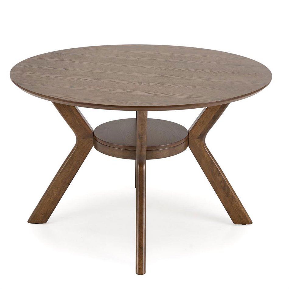 Dining table Hupero, walnut color, MDF, D120cm, H76cm 