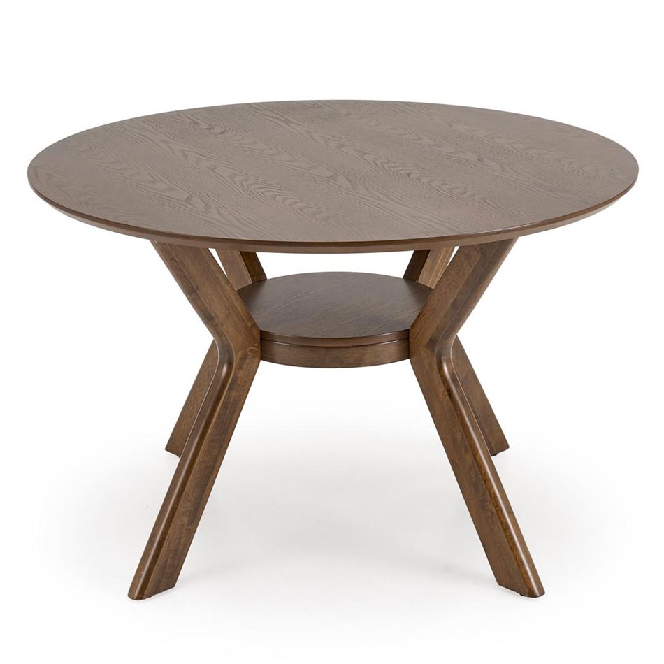 Dining table Hupero, walnut color, MDF, D120cm, H76cm 
