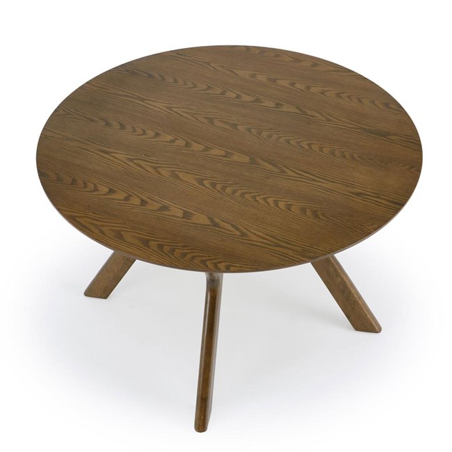Dining table Hupero, walnut color, MDF, D120cm, H76cm 