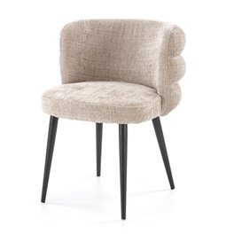 Dining chair Haimo K575, beige, steel/polyester, H79x64x62cm, seat height 51cm