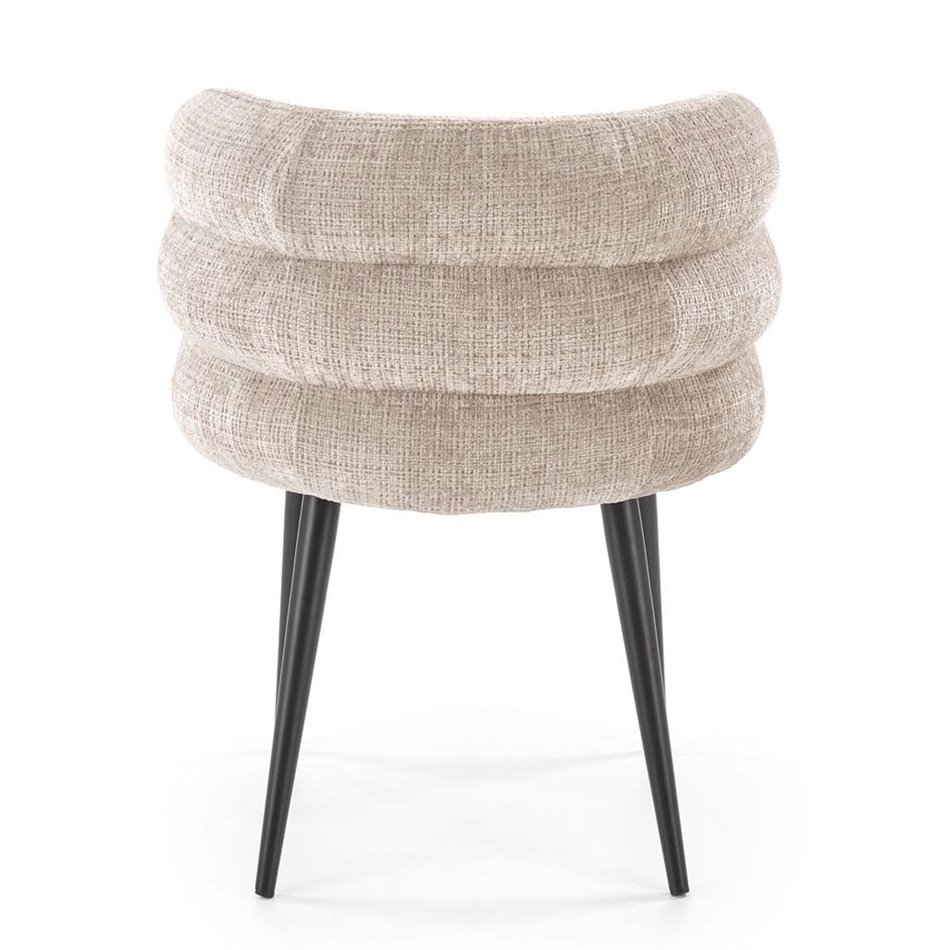 Dining chair Haimo K575, beige, steel/polyester, H79x64x62cm, seat height 51cm