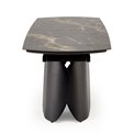 Extendable dining table Horum, black, sintered stone/steel, 180-260x90cm H76cm 