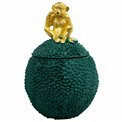 Декоративная посуда с крышкой Monkey, зеленый/золотой цвет, H29.5cm, D20cm