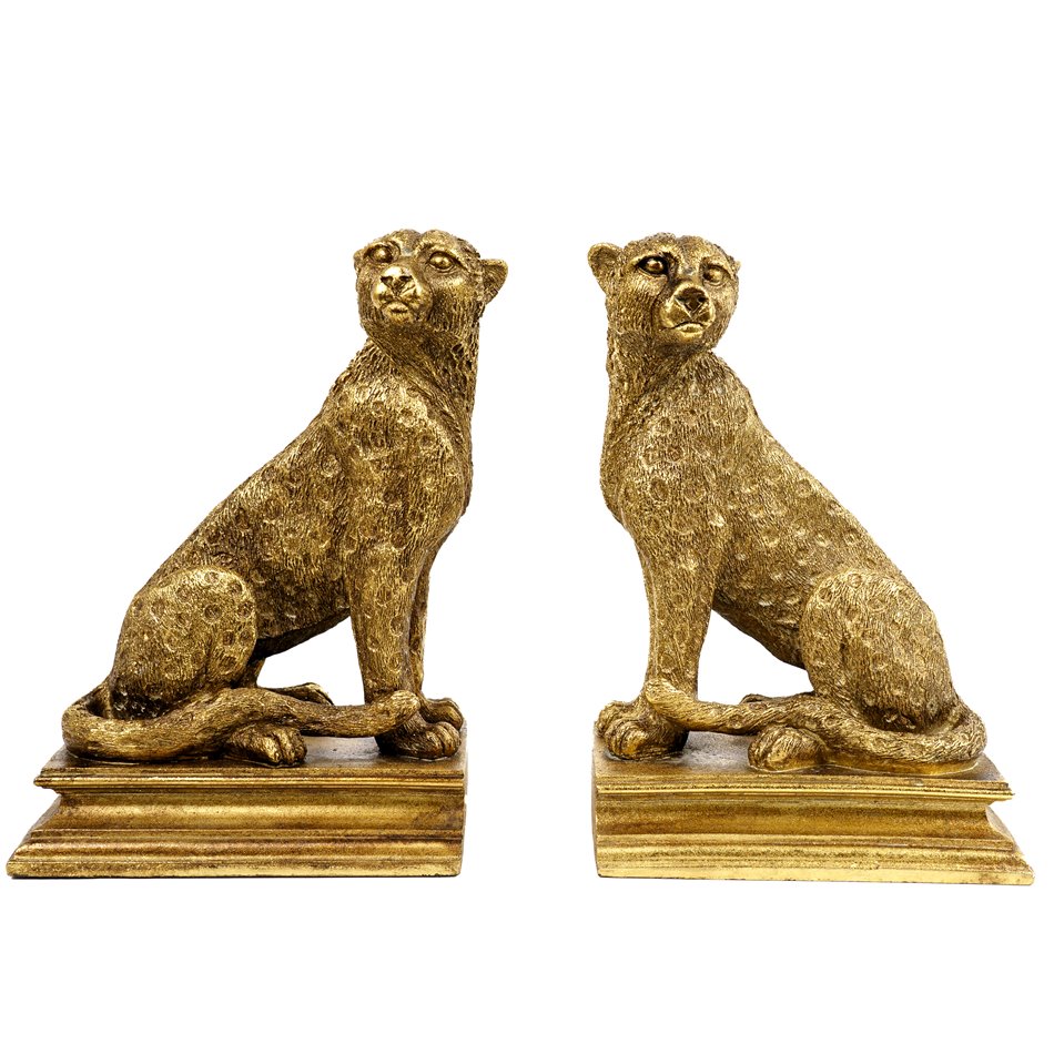 Bookend Animals, gold color, set, H23.5x34x11cm
