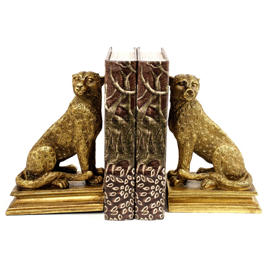 Bookend Animals, gold color, set, H23.5x34x11cm