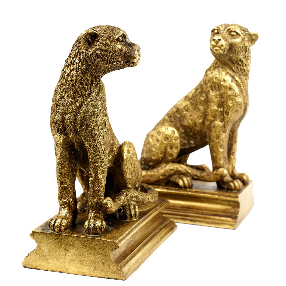 Bookend Animals, gold color, set, H23.5x34x11cm