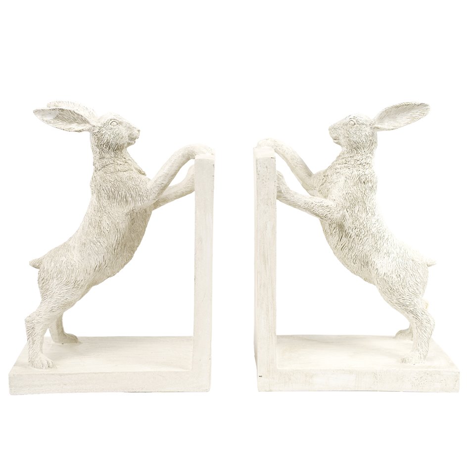 Bookend Rabbit Bookend, white, set, H22x32x11cm