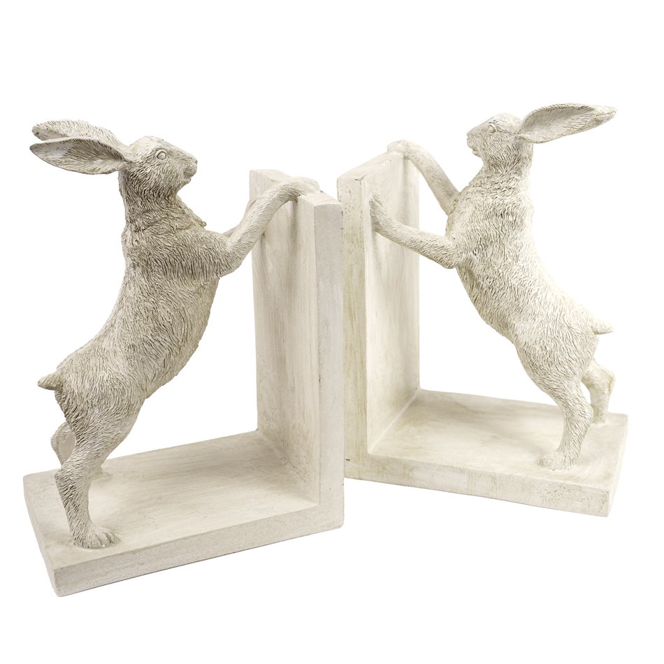 Bookend Rabbit Bookend, white, set, H22x32x11cm