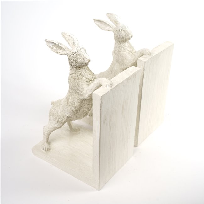 Bookend Rabbit Bookend, white, set, H22x32x11cm