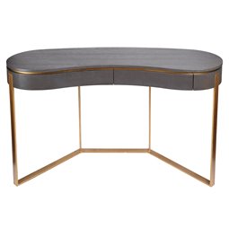 Console table Ramma CT, oak veneer/metal, gray/gold color, H75x130x45cm