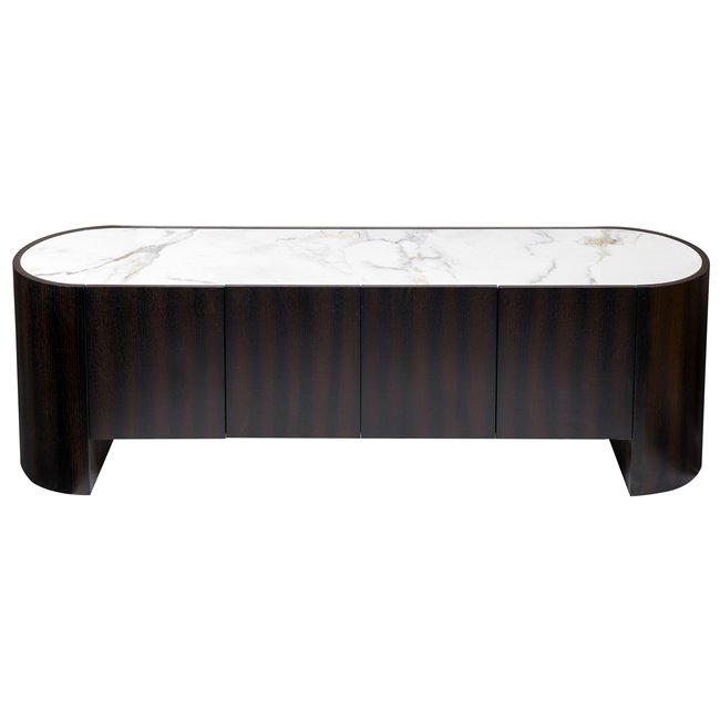 TV stand Romanna TV, 12mm sintered stone/oak veneer, H55x180x42cm